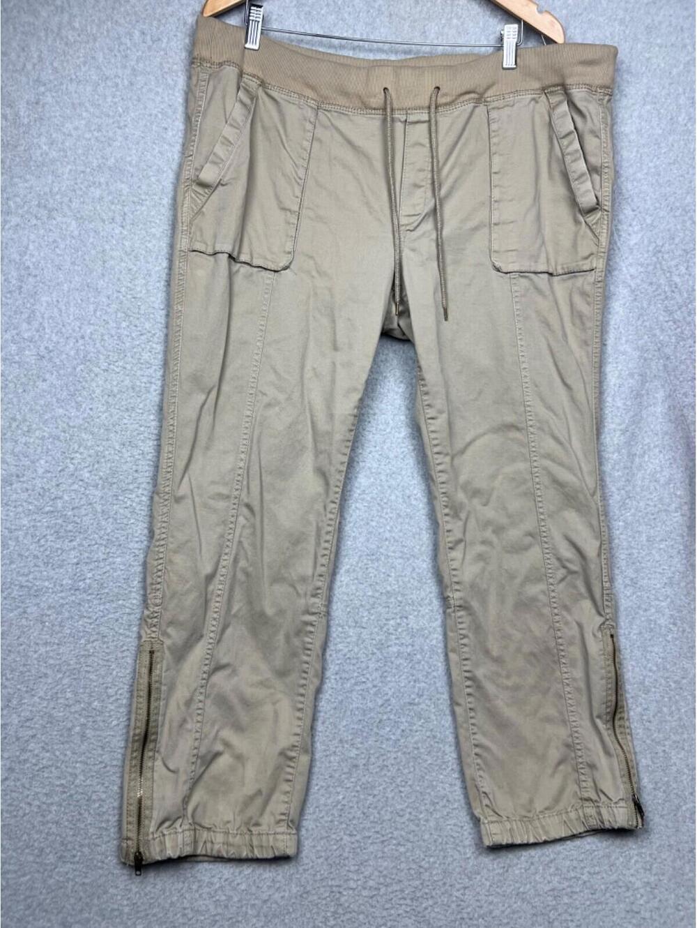 Y2k 90s Eddie Bauer Cargo Hiking Pull On Tie Waist Pants Womens XL Tall Casual